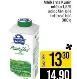 Jip Mlékárna Kunín mléko 1,5% acidofilní bílé kefírové bílé nabídka