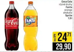 Jip Coca Cola různé druhy Fanta orange shokata Sprite nabídka