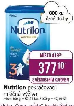Teta Nutrilon pokračovací mléčná výživa nabídka