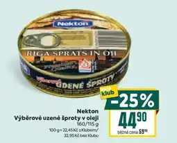 Billa Nekton Výběrové uzené šproty v oleji nabídka
