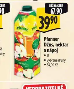 Albert Pfanner džus, nektar a nápoj nabídka