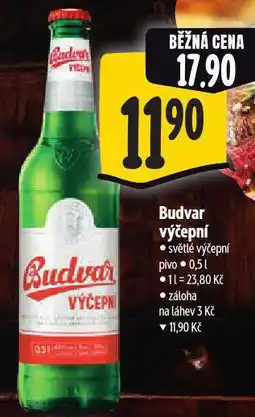 Albert Budvar výčepní nabídka