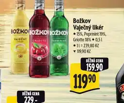 Albert Božkov vaječný likér, peprmint, griotka nabídka