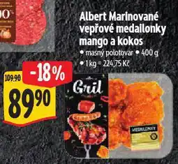 Albert Marinované vepřové medailonky mango a kokos nabídka