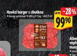 Albert Hovězí burger s cibulkou nabídka