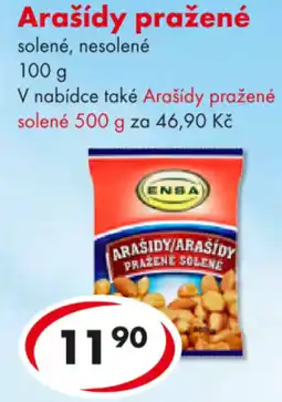 CBA Arašídy pražené solené, nesolené nabídka