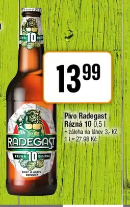 TEMPO Pivo Radegast Rázná 10 nabídka