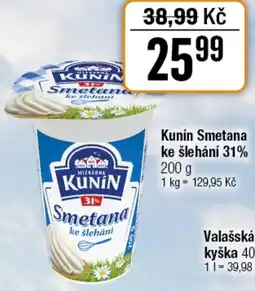 TEMPO Kunín Smetana ke šlehání 31% nabídka