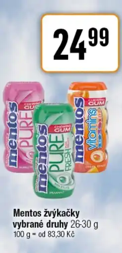 TEMPO Mentos žvýkačky nabídka