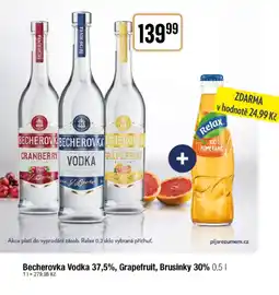 TEMPO Becherovka Vodka 37,5%, Grapefruit, Brusinky 30% nabídka