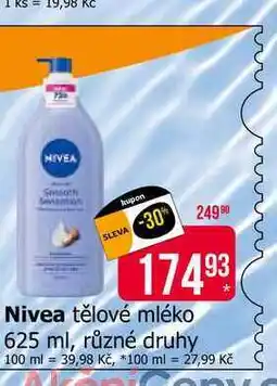 Teta Nivea tělové mléko 625 ml, různé druhy nabídka