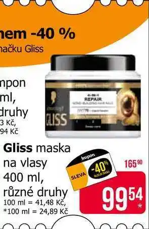 Teta Gliss maska na vlasy 400 ml, různé druhy nabídka
