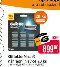 Teta Gillette Mach3 náhradní hlavice 20 ks nabídka