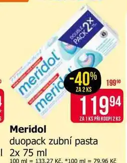 Teta meridol duopack zubní pasta 2x 75 ml nabídka