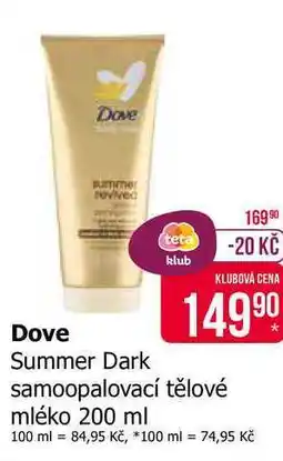 Teta Dove Summer Dark samoopalovací tělové mléko 200 ml nabídka