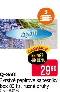 Teta Q-Soft 3vrstvé papírové kapesníky box 80 ks, různé druhy nabídka