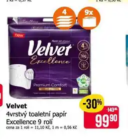 Teta Velvet toaletní papír nabídka