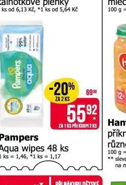 Teta Pampers aqua wipes nabídka