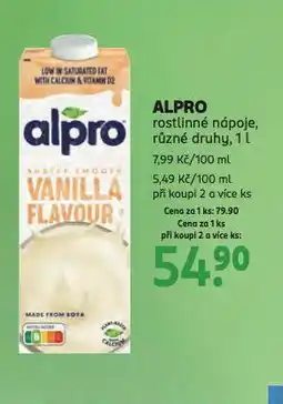 Rossmann Alpro rostlinné nápoje nabídka