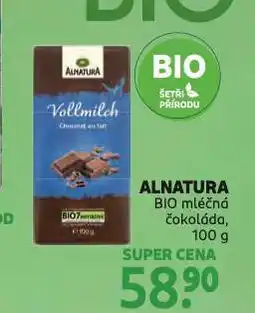 Rossmann Alnatura bio mléčná čokoláda nabídka