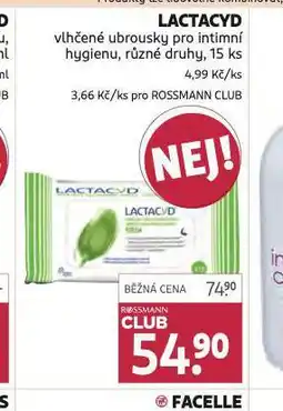 Rossmann Lactacyd vlhčené ubrousky nabídka