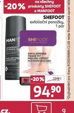 Rossmann Shefoot exfoliační ponožky nabídka