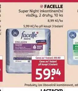 Rossmann Facelle super night inkontinenční kalhotky nabídka