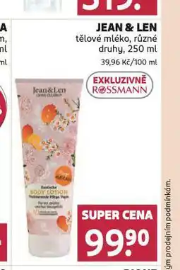 Rossmann Jean & len tělové mléko nabídka