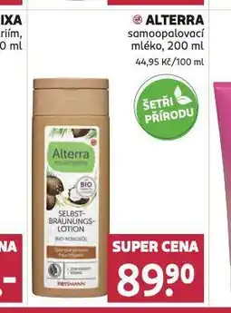 Rossmann Alterra samoopalovací mléko nabídka
