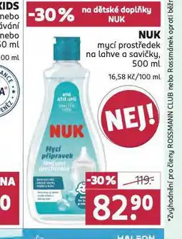 Rossmann Nuk mycí prostředek na lahve a savičky nabídka