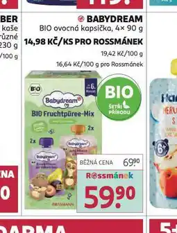 Rossmann Babydream bio ovocná kapsička nabídka