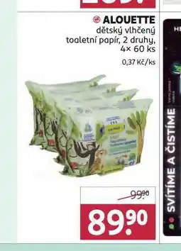 Rossmann Alouette dětský vlhčený toaletní papír nabídka