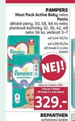Rossmann Pampers dětské plenky nabídka