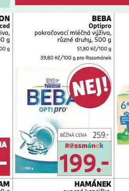 Rossmann Beba optipro pokračovací kojenecká výživa nabídka