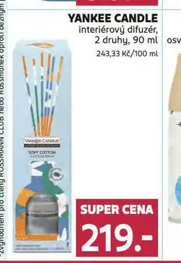 Rossmann Yankee candle interiérový difuzér nabídka