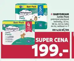 Rossmann Babydream jumbo pack prémiové dětské plenky nabídka