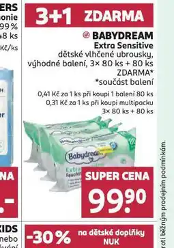 Rossmann Babydream dětské vlhčené ubrousky nabídka