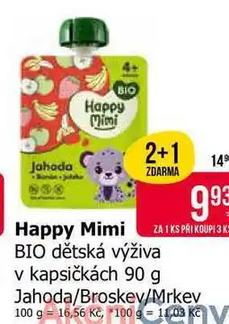 Teta Happy Mimi BIO dětská výživa v kapsičkách 90 g nabídka