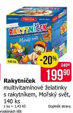 Teta Rakytníček multivitamínové želatinky s rakytníkem, Mořský svět, 140 ks nabídka