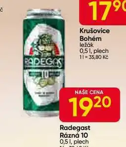 Hruška Krušovice Bohém ležák 0,5l, plech nabídka