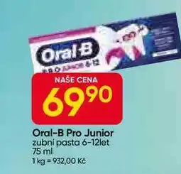 Hruška Oral-B Pro Junior zubní pasta 6-12let 75 ml nabídka