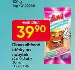 Hruška Diava vlhčené utěrky na nábytek různé druhy 30 ks nabídka