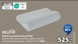 JYSK WELLPUR Polštář z paměťové pěny KVINA nabídka