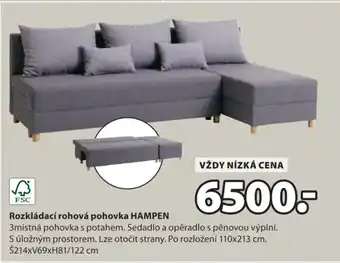 JYSK Rozkládací rohová pohovka HAMPEN nabídka