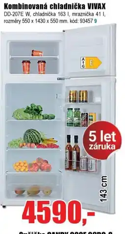 EVA Kombinovaná chladnička VIVAX DD-207E W nabídka