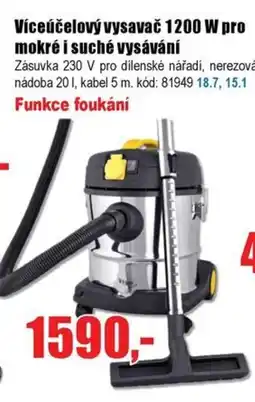 EVA Víceúčelový vysavač 1200 W pro mokré i suché vysávání nabídka
