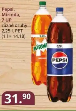 Potraviny CZ Pepsi, Mirinda, 7 UP nabídka