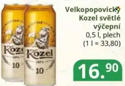 Potraviny CZ Velkopopovický Kozel světlé výčepní nabídka