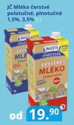 Potraviny CZ Madeta Jč Mléko čerstvé polotučné, plnotučné 1,5%, 3,5% nabídka
