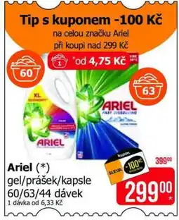 Teta Ariel gel/prášek/kapsle 60/63/44 dávek nabídka